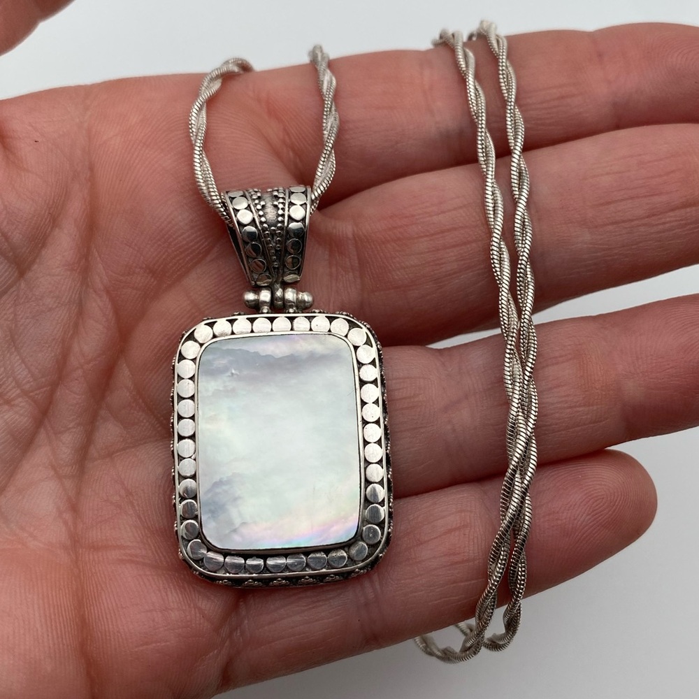 Sterling Silver 925 Mother Of Pearl Necklace
